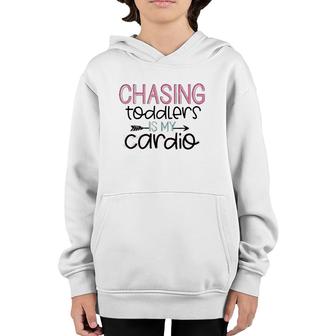 Chasing Toddlers Is My Cardio Gift Funny Mothers Day Youth Hoodie | Mazezy