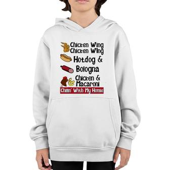 Chicken Wing Chicken Wing Hotdog & Bologna Youth Hoodie | Mazezy