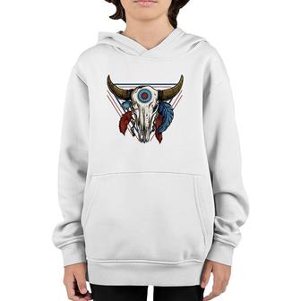 Classic Buffalo Skull Native American Tribe Totem Youth Hoodie | Mazezy
