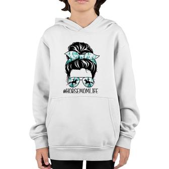 Classy Horse Mom Messy Bun Shades Horsing Mother's Day Youth Hoodie | Mazezy