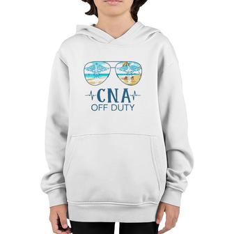 Cna Off Duty Nurse Caduceus Summer Vacation Beach Sunglasses Heartbeat Youth Hoodie | Mazezy