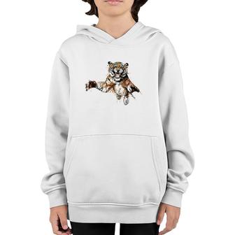 Cool Bengal Tiger Watercolor Bengal Outfit Youth Hoodie | Mazezy