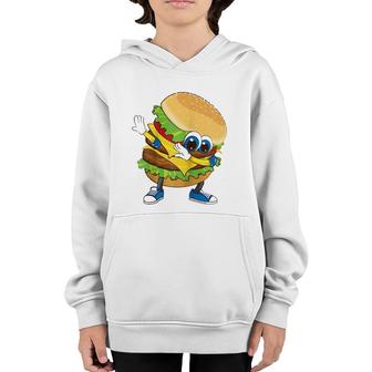 Cool Dabbing Burger Funny Street Dancer Hamburger Lover Gift Raglan Baseball Tee Youth Hoodie | Mazezy DE