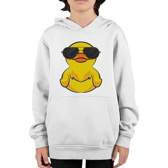 Cool Duckie Sunglasses Duckling Funny Ducky Rubber Duck Youth Hoodie | Mazezy