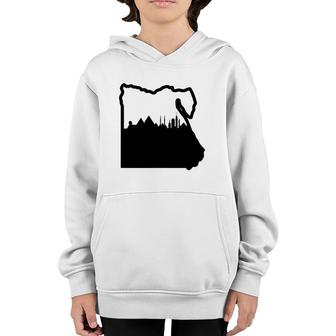 Cool Egypt Country Outline Cairo City Skyline Youth Hoodie | Mazezy