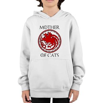 Cool Mother Of Cats Design For Cat And Kitten Enthusiasts Youth Hoodie | Mazezy CA