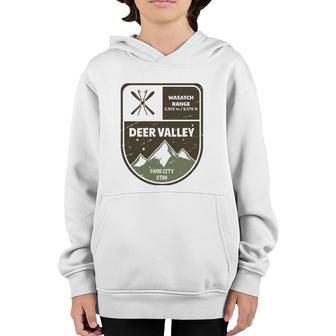 Deer Valley Wasatch Range Park City Utah Vintage Youth Hoodie | Mazezy