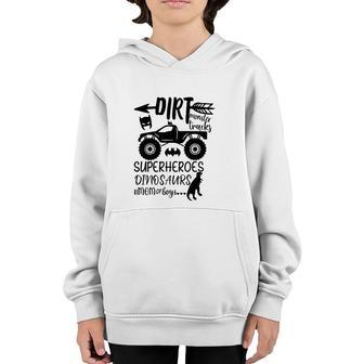 Dirt Monster Trucks Mom Of Boys Momlife Mother's Day Gift Youth Hoodie | Mazezy