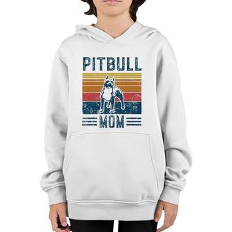 Dog Pitbull Mom Vintage Pitbull Mom Youth Hoodie | Mazezy