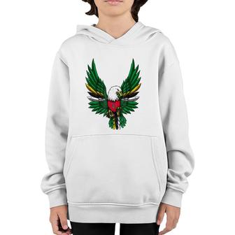 Dominica Flag Dominican Flag Eagle Youth Hoodie | Mazezy