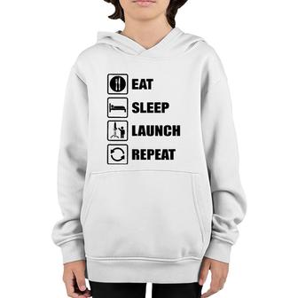 Eat Sleep Launch Rockets Repeat Youth Hoodie | Mazezy