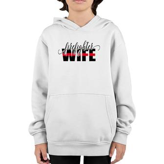 Firefighter Wife Thin Red Line Youth Hoodie | Mazezy