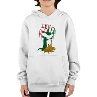 Fist Power For Black History Month Or Juneteenth Youth Hoodie | Mazezy