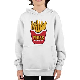 Fries Before Guys French Fries Youth Hoodie | Mazezy