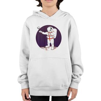 Funny Astronaut Selfie Gift Exploring Space Walking On Moon Youth Hoodie | Mazezy