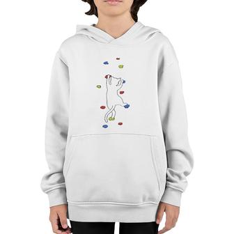 Funny Bouldering Cat Cute Cat Rock Climber Premium Youth Hoodie | Mazezy