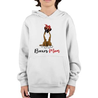 Funny Boxer Mom Dog Lover Mother's Day Youth Hoodie | Mazezy
