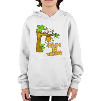 Funny Cat Hang In There Crazy Cat Lady Gifts Youth Hoodie | Mazezy