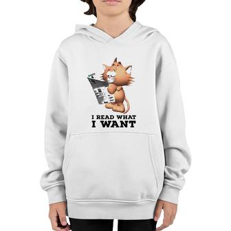 Funny Cat Personality I Read What I Want Cats Youth Hoodie | Mazezy