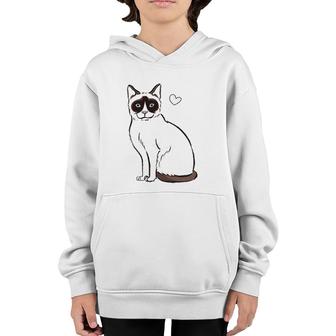 Funny Cat Snowshoe Cat Lover Gift Youth Hoodie | Mazezy