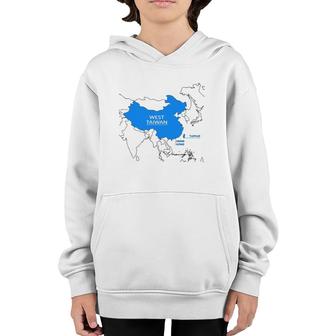 Funny China Map Define China Is West Taiwan Youth Hoodie | Mazezy