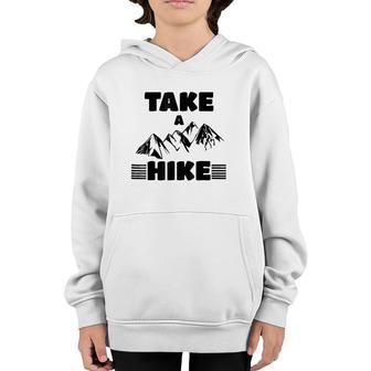 Funny Cute Take A Hike Hiking Mountain Youth Hoodie | Mazezy