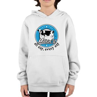 Funny Dairy Farmer All Day Every Day Youth Hoodie | Mazezy