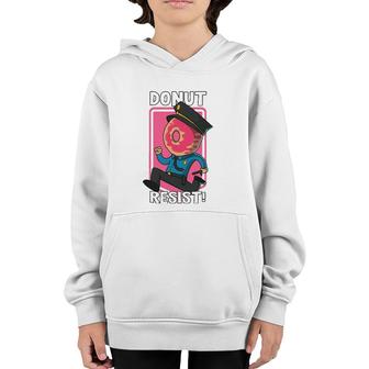 Funny Donut Resist Arresting Officer Police Officer Youth Hoodie | Mazezy