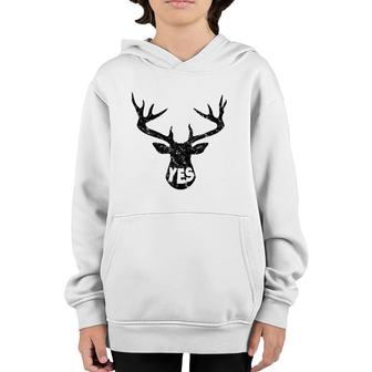 Funny Husband Deer, Yes Dear Happy Wife Youth Hoodie | Mazezy