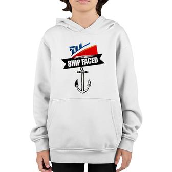 Funny Ship Faced Booze Cruise & Boating Nautical Pun Youth Hoodie | Mazezy