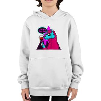 Funny Wine Drinking Lover Llama Need Some Wine Gift Youth Hoodie | Mazezy
