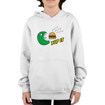 Fup It Cheeseburger Monster Cartoon Youth Hoodie | Mazezy
