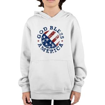 God Bless America Flag 4Th Of July Independence Day Youth Hoodie | Mazezy