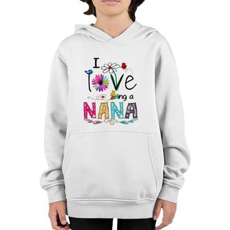 Grandmother Flower I Love Being A Nana Youth Hoodie | Mazezy
