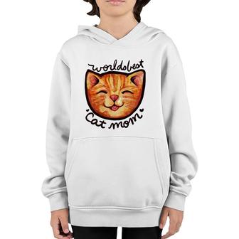 Happy Orange Tabby Cat Mom Youth Hoodie | Mazezy