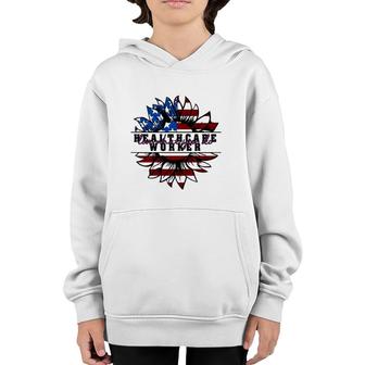 Healthcare Worker Gift Love What You Do American Flag Sunflower Patriotic 4Th Of July Youth Hoodie | Mazezy