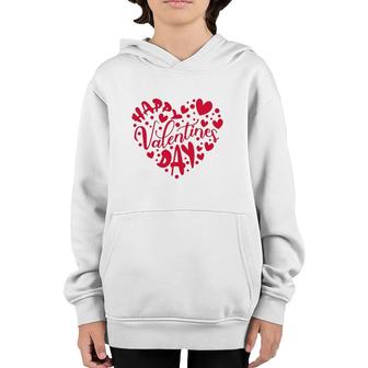 Heart Happy Valentine's Day Gifts Raglan Youth Hoodie | Mazezy