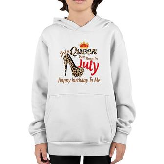 High Heels Womens Leopard This Queen Was Born In July Youth Hoodie | Mazezy