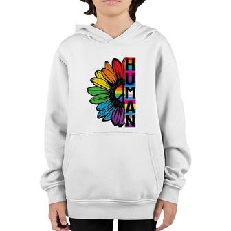Human Sunflower Lgbt Flag Gay Pride Month Lgbtq Youth Hoodie | Mazezy