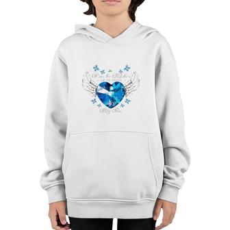 I Am The Mother Of An Angel He's My Son Diamond Wings Youth Hoodie | Mazezy