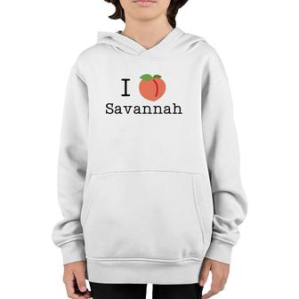 I Heart Savannah Georgia Love Peach Forsyth Park Youth Hoodie | Mazezy