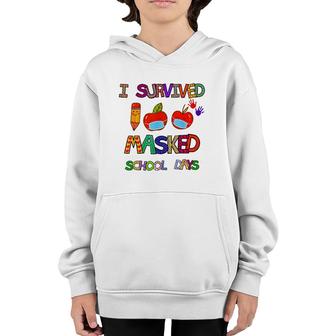I Survived 100 Masked School Days 100 Days Of School Youth Hoodie | Mazezy