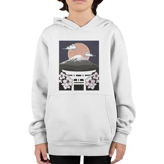 Japan Cherry Blossom Woodblock Japanese Art Youth Hoodie | Mazezy