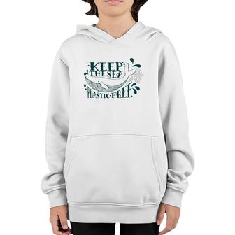 Keep The Sea Plastic Free Save The Oceans Conservation Whale Youth Hoodie | Mazezy