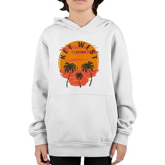Key West Florida Palm Trees Sunset Skull Beach Vacation Youth Hoodie | Mazezy