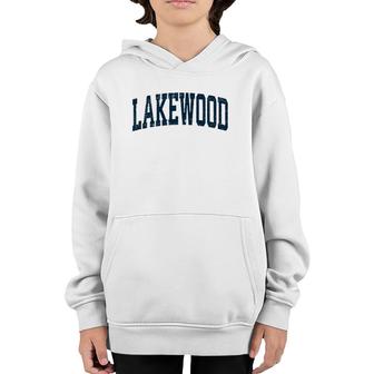 Lakewood Washington Wa Vintage Athletic Sports Navy Design Youth Hoodie | Mazezy