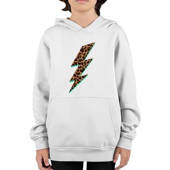 Leopard Print Lightning Bolt Graphic Youth Hoodie | Mazezy