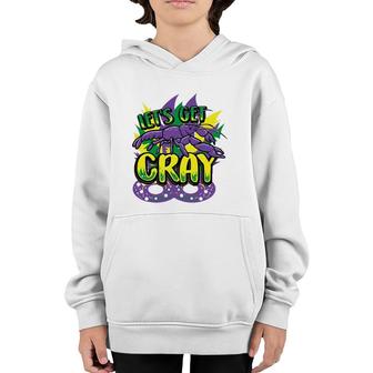 Let's Get Cray Mardi Gras Parade Novelty Crawfish Gift Youth Hoodie | Mazezy
