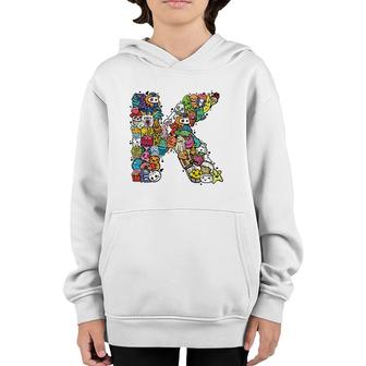 Letter K Alphabet K Name Initial Monogrammed S Youth Hoodie | Mazezy
