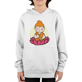 Little Buddha Lotus Flower Be Happy Just Chill Youth Hoodie | Mazezy